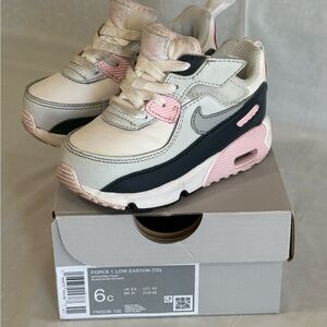 Nike Kids Air Max 90 Cream and Pink Sneakers